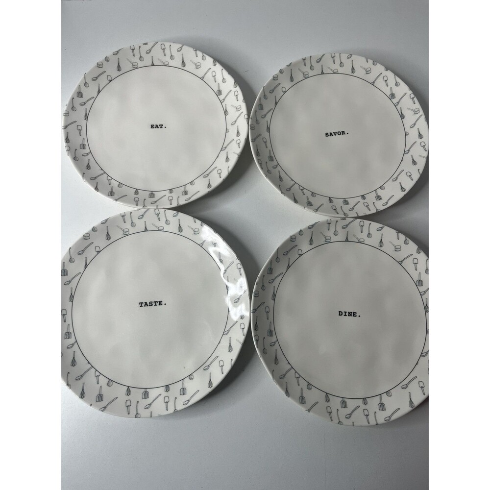 Rae Dunn Artisan Collection By Magenta 10” Melamine Dinner Plate Dine Savor Eat